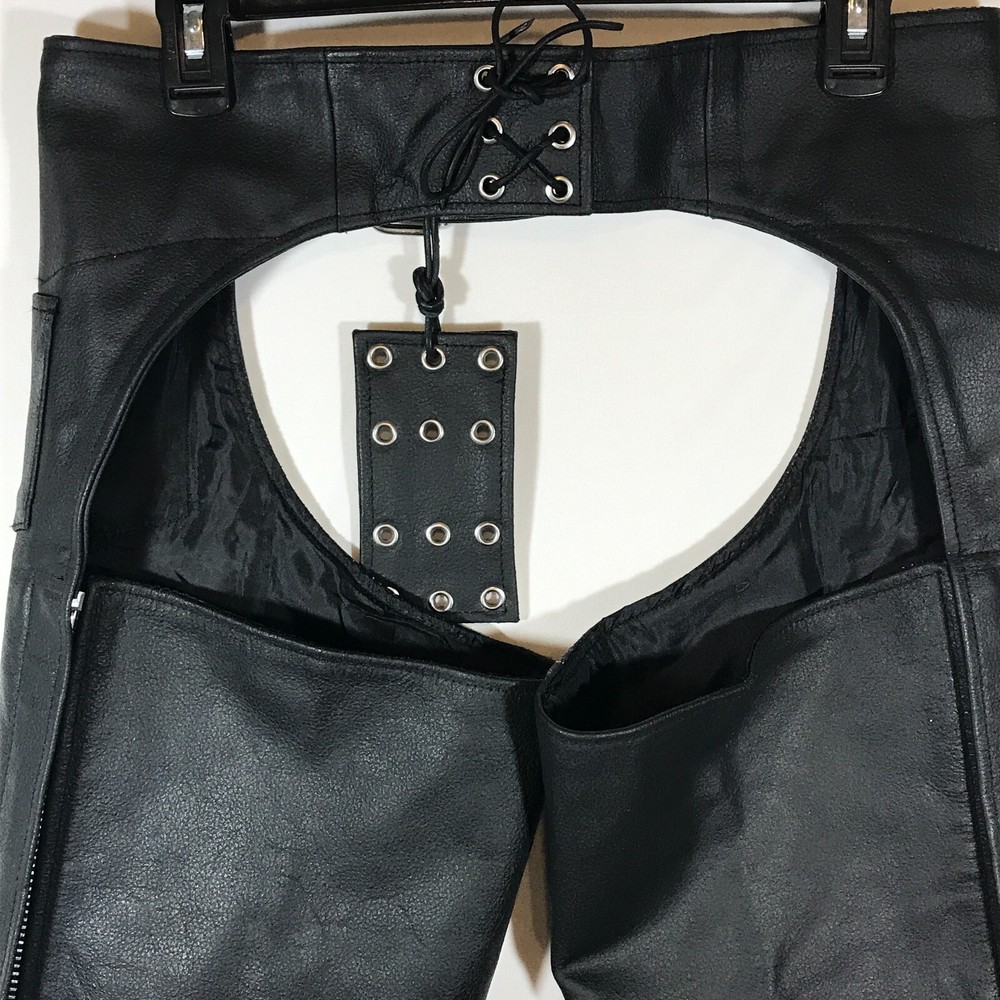 Leather chaps for motorcycle riders Highway Hawks Size Large