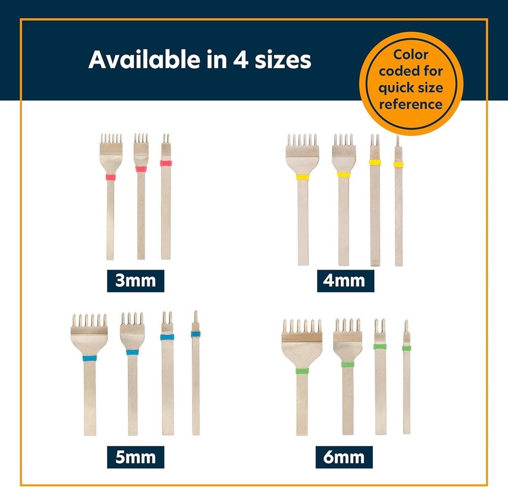 Weaver Leather Supply Diamond Stitching Chisel Set, Precise 5mm