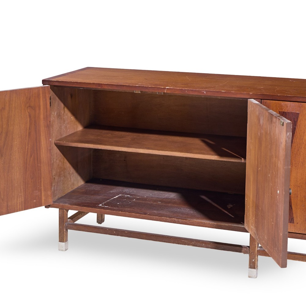 Stanley Mid Century Walnut Harlequin Credenza