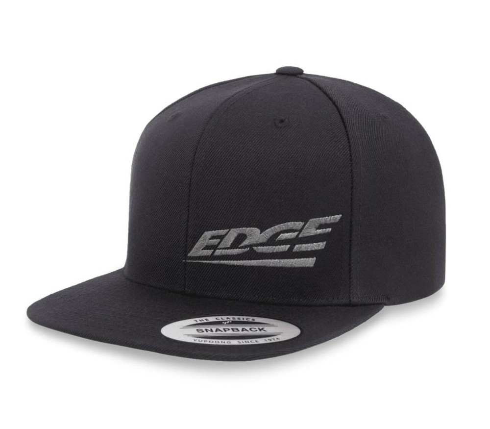 Edge 99203E Snapback Style Hat - Flat Bill - Black