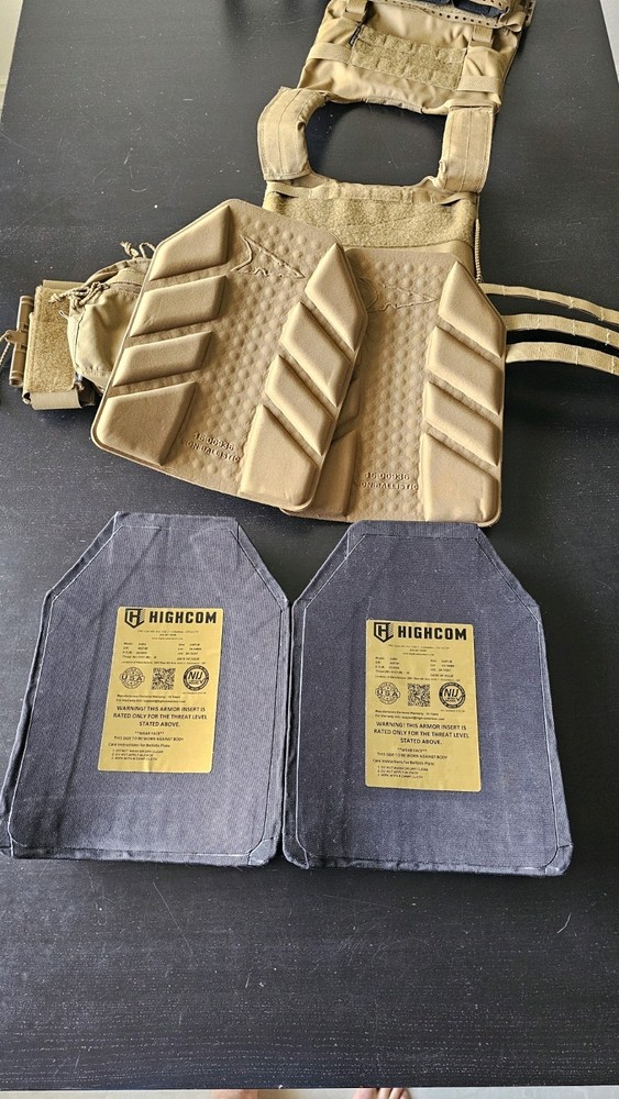 Highcom 3S9M Level III++ Ceramic Ballistic Plates Size SAPI Medium Set Of 2