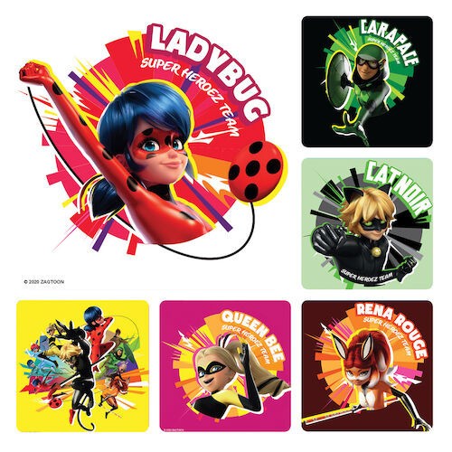 Assorted Stickers Miraculous Stickers, 100/Roll, PS717