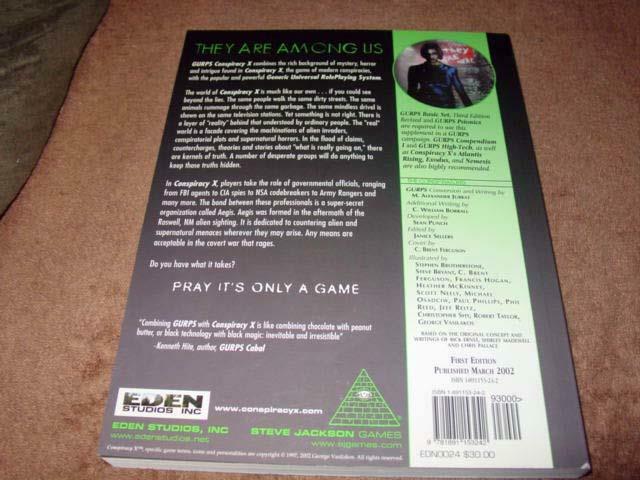 EDEN Studios - GURPS - Conspiracy X booklet