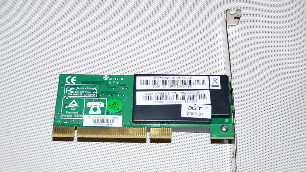 Acer SpeedCom Fax/Phone Card, Model: HP156M3