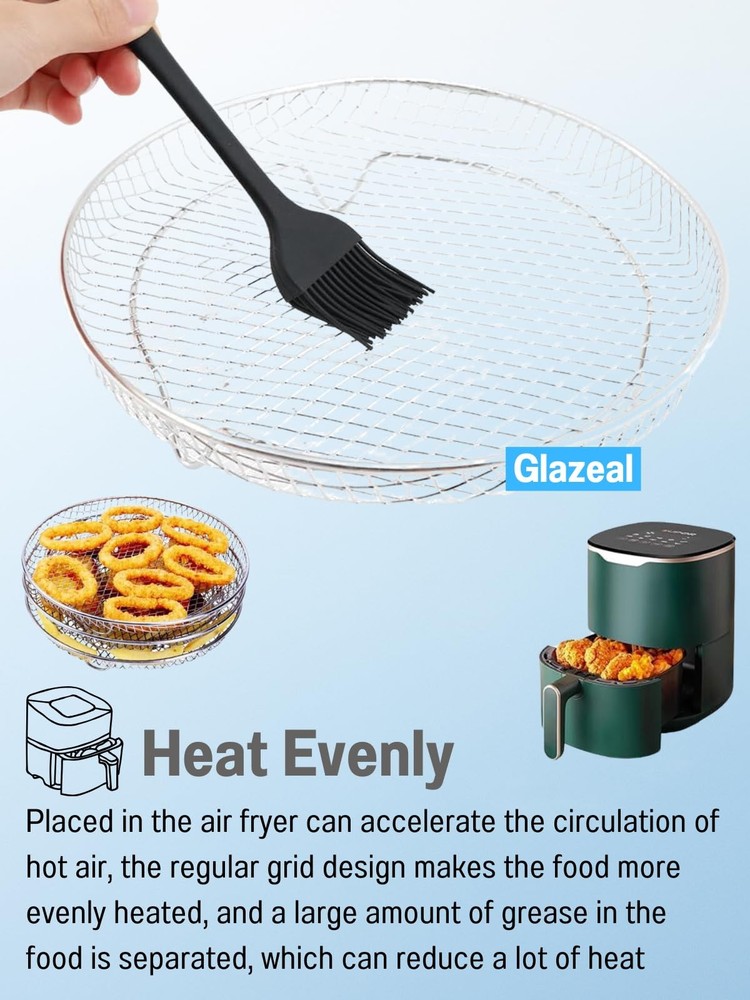 Three Stackable Dehydrator Racks for Ninja, Instant Pot Vortex, COSORI, CHEFM...