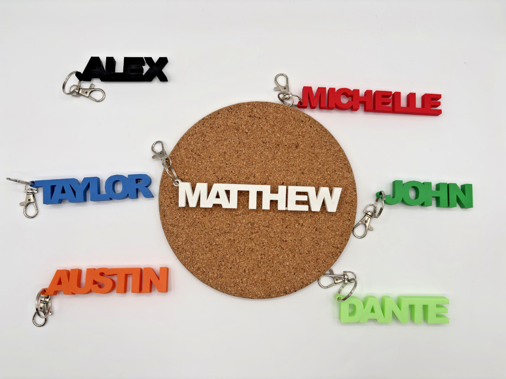 3D Name Keychain, Custom Name Keychains, 3D Printed Personalized Gym Bag Tag
