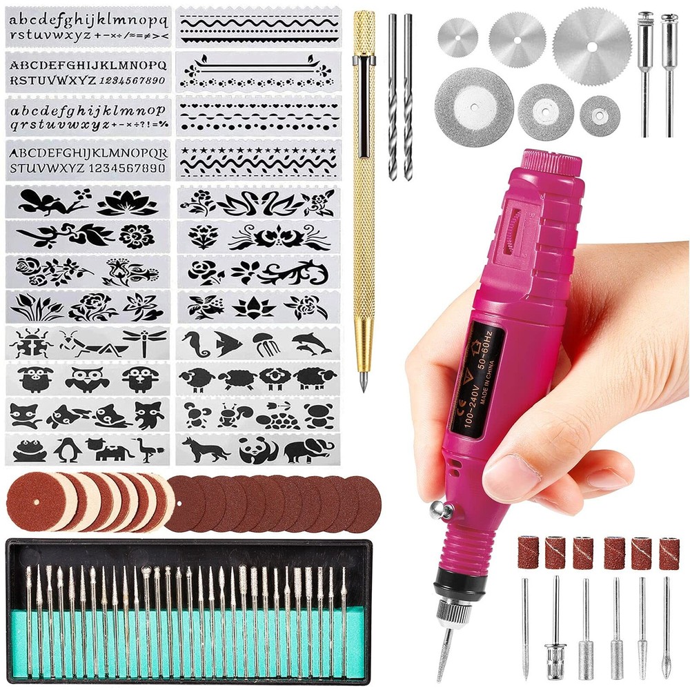 108 Pcs Engraving Tool Kit, Multi-Functional Corded Micro Engraver Etching Pe...