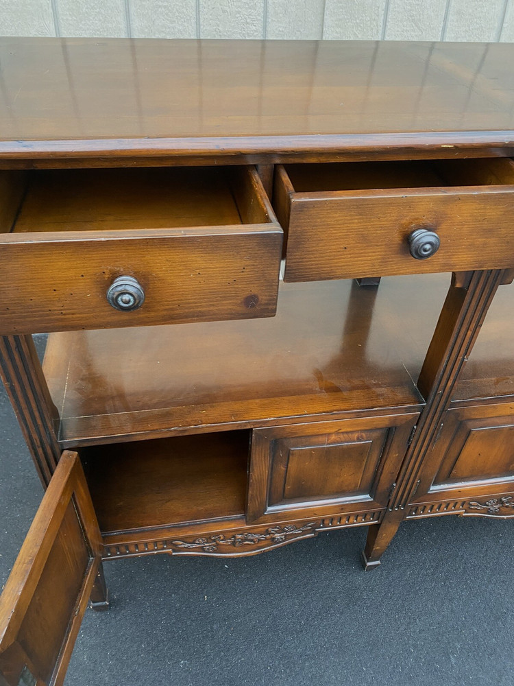 66333 Tall Decorator Sideboard Server Cabinet Curio Bookcase