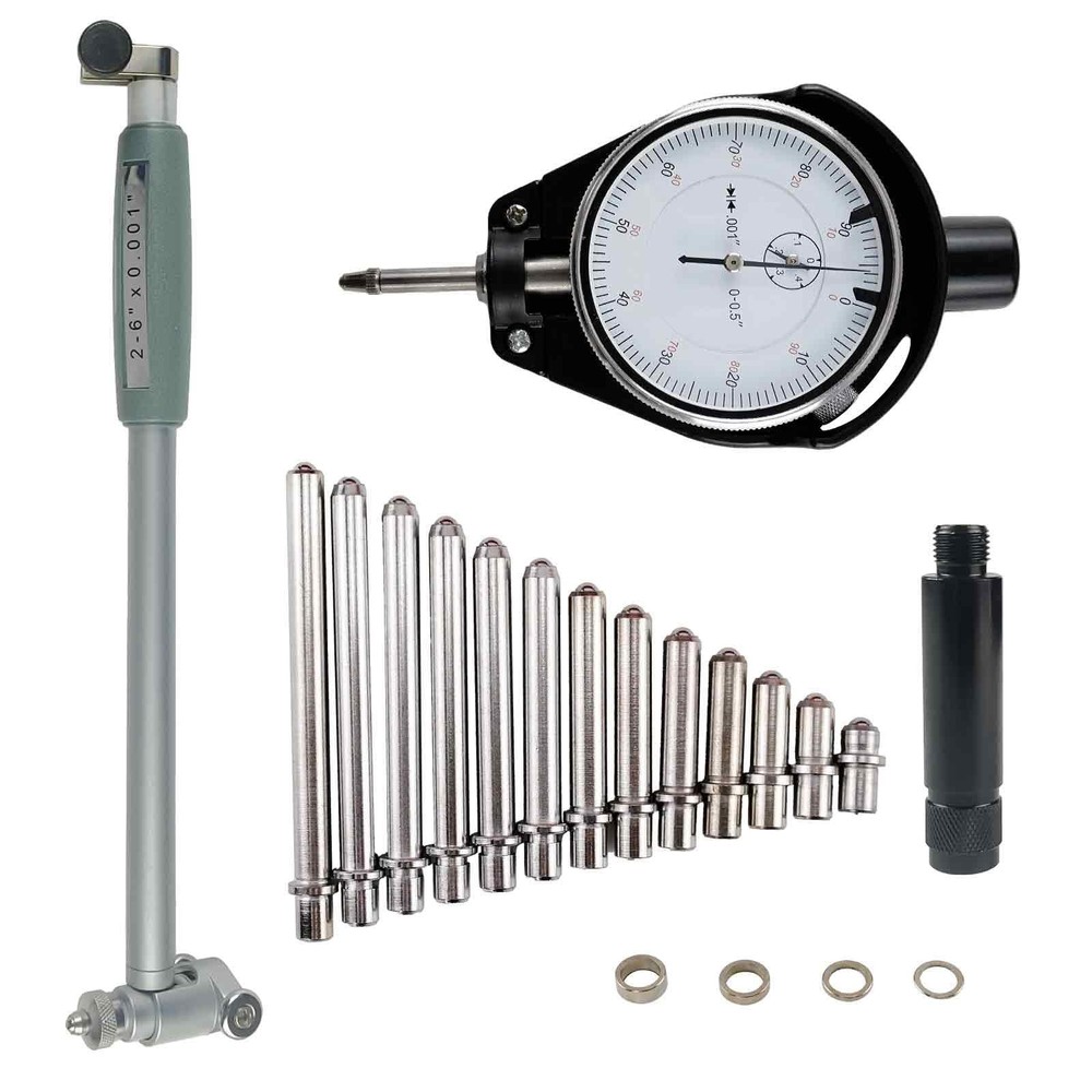 YuYBrightmi Dial Indicator Bore Gage 2" - 6" Range(0.001"), Indicator...
