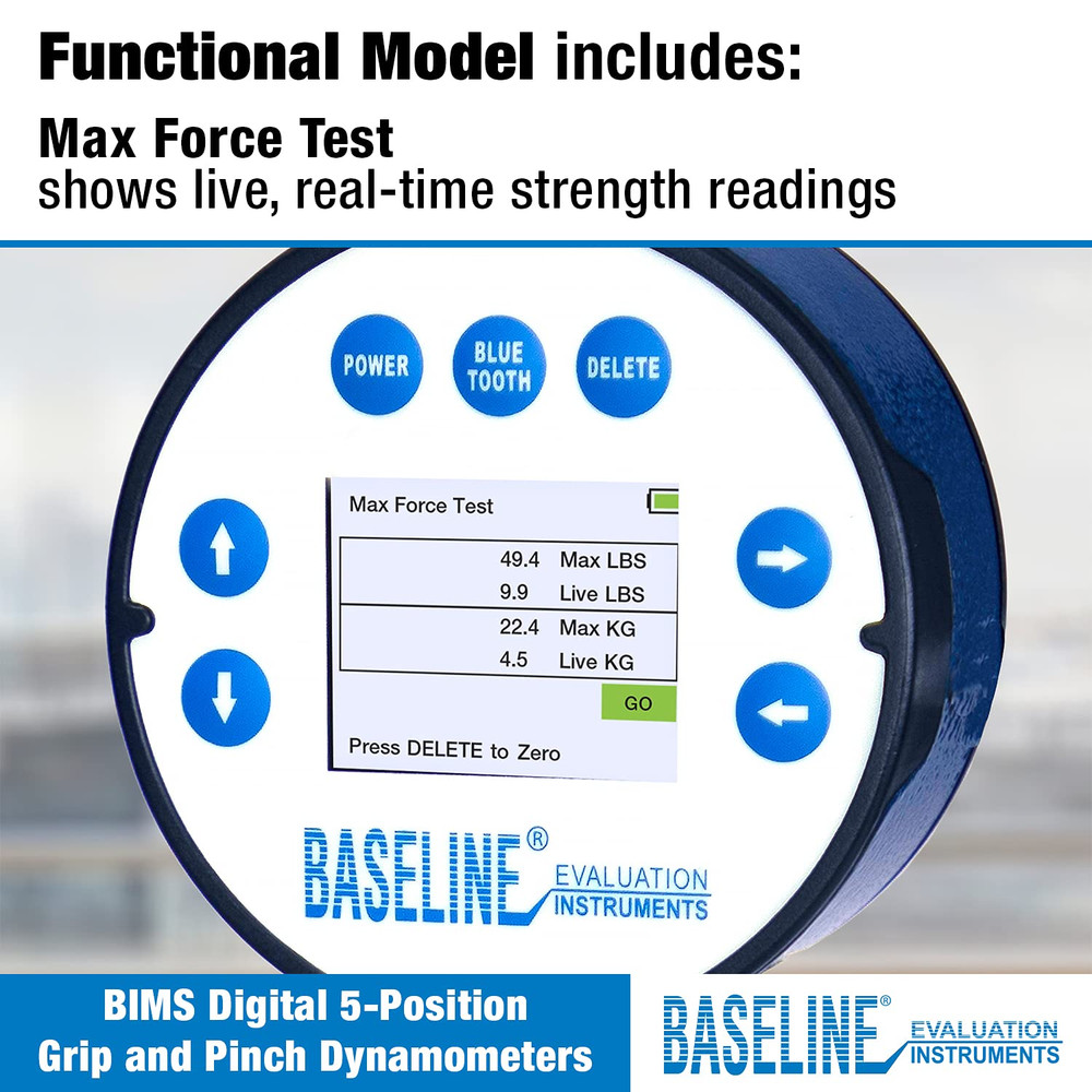 BIMS Digital 5-Position Hand Dynamometer for Grip Strength Testing and Evaluatio
