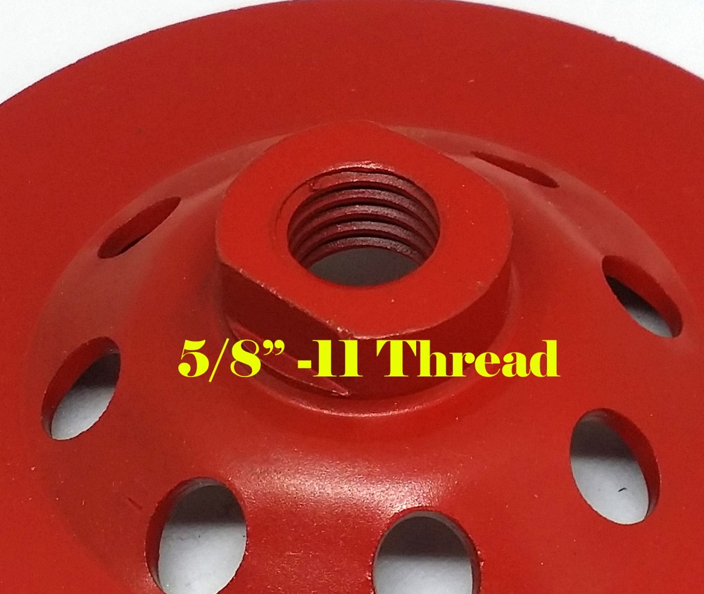 7" Double Row 5/8-11 Thread Concrete Diamond Grinding CUP Wheel Disc Grinder