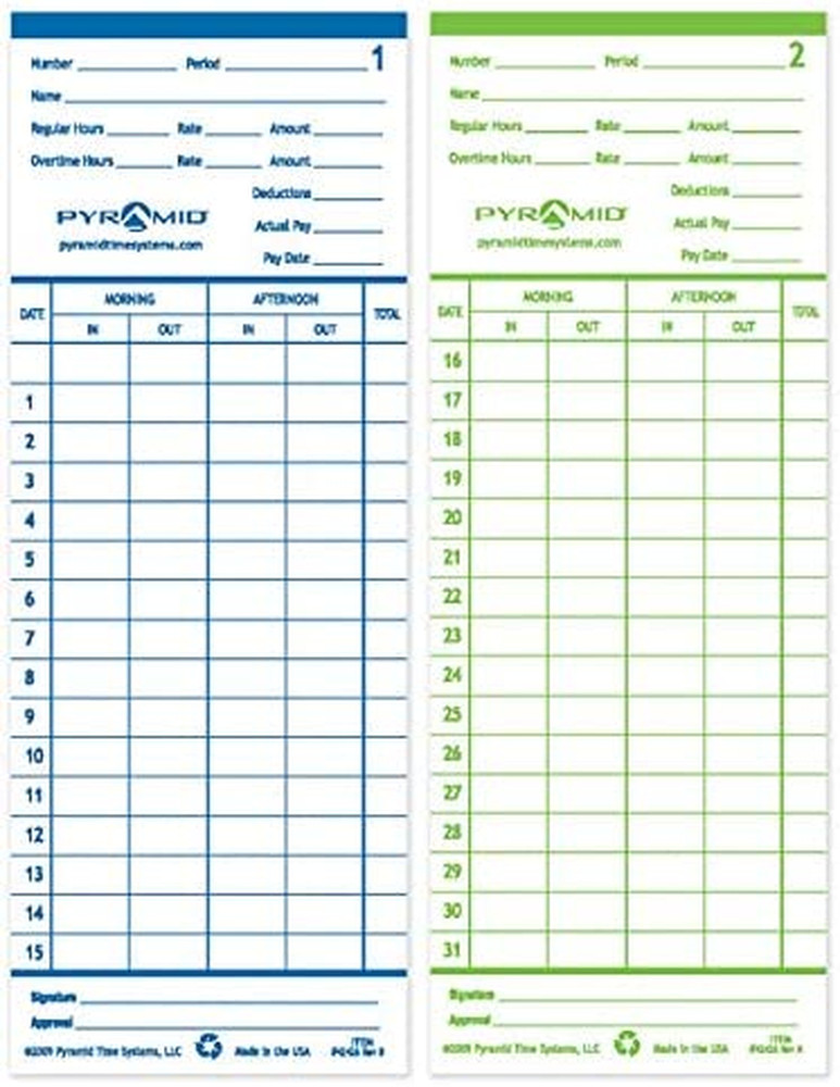 42426 Genuine and Authentic Double Sided Time Cards Built