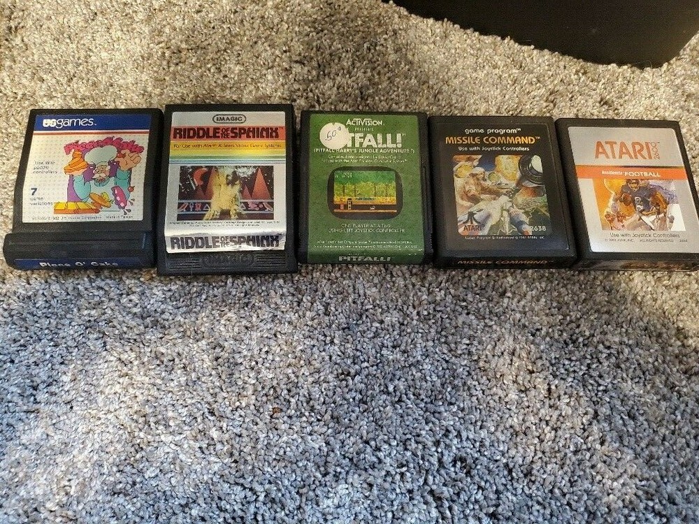 Vintage Atari CX-2600A Video Game System, Controllers, Games, Manuals & Game Sto