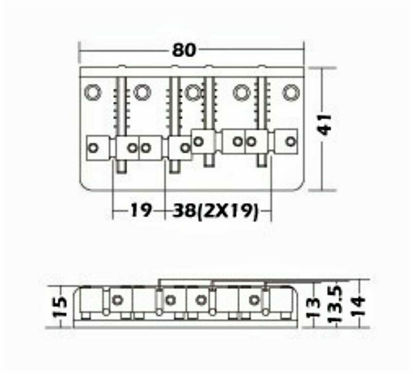 Black Brass Saddle Bridge for 4 String Precision Jazz Bass