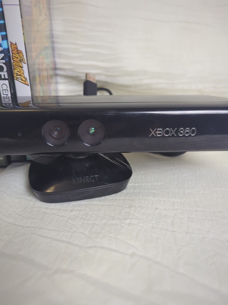 Microsoft Xbox 360 Kinect Motion Sensor Bar Black & 3 games bundle Dance Central