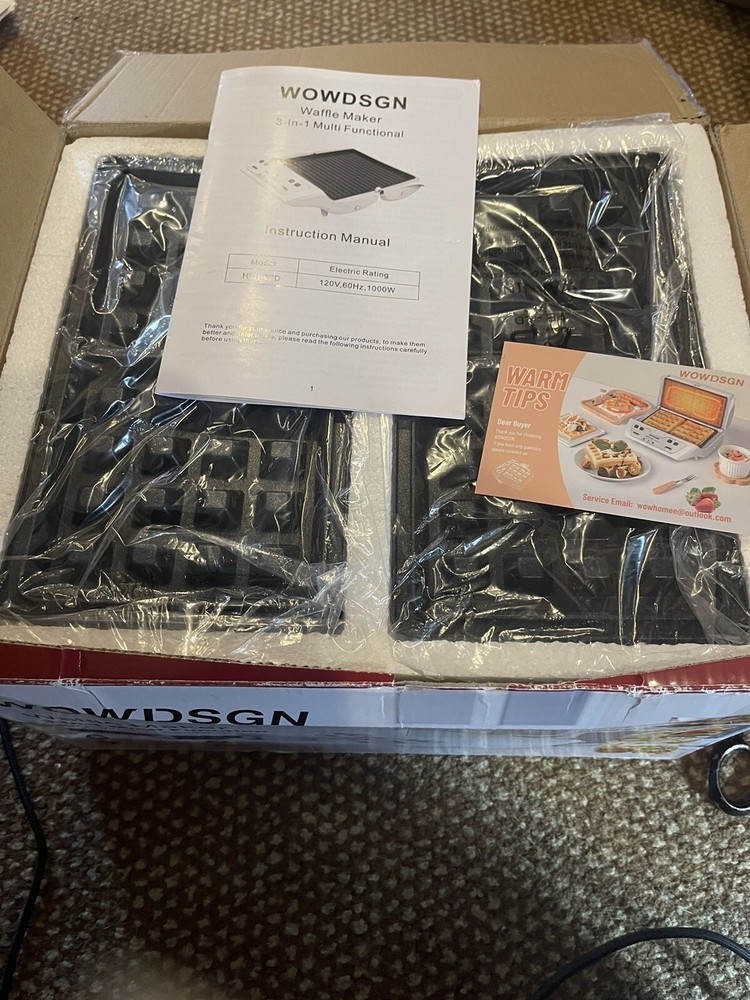 3 In 1 Multi Function Panini Press, Waffle Maker, BBQ Sandwich Grill, 1000W