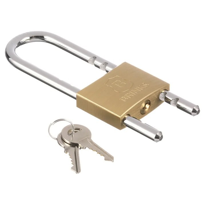 Brinks, Solid Brass 50mm Keyed Padlock with Adjustable Shackle
