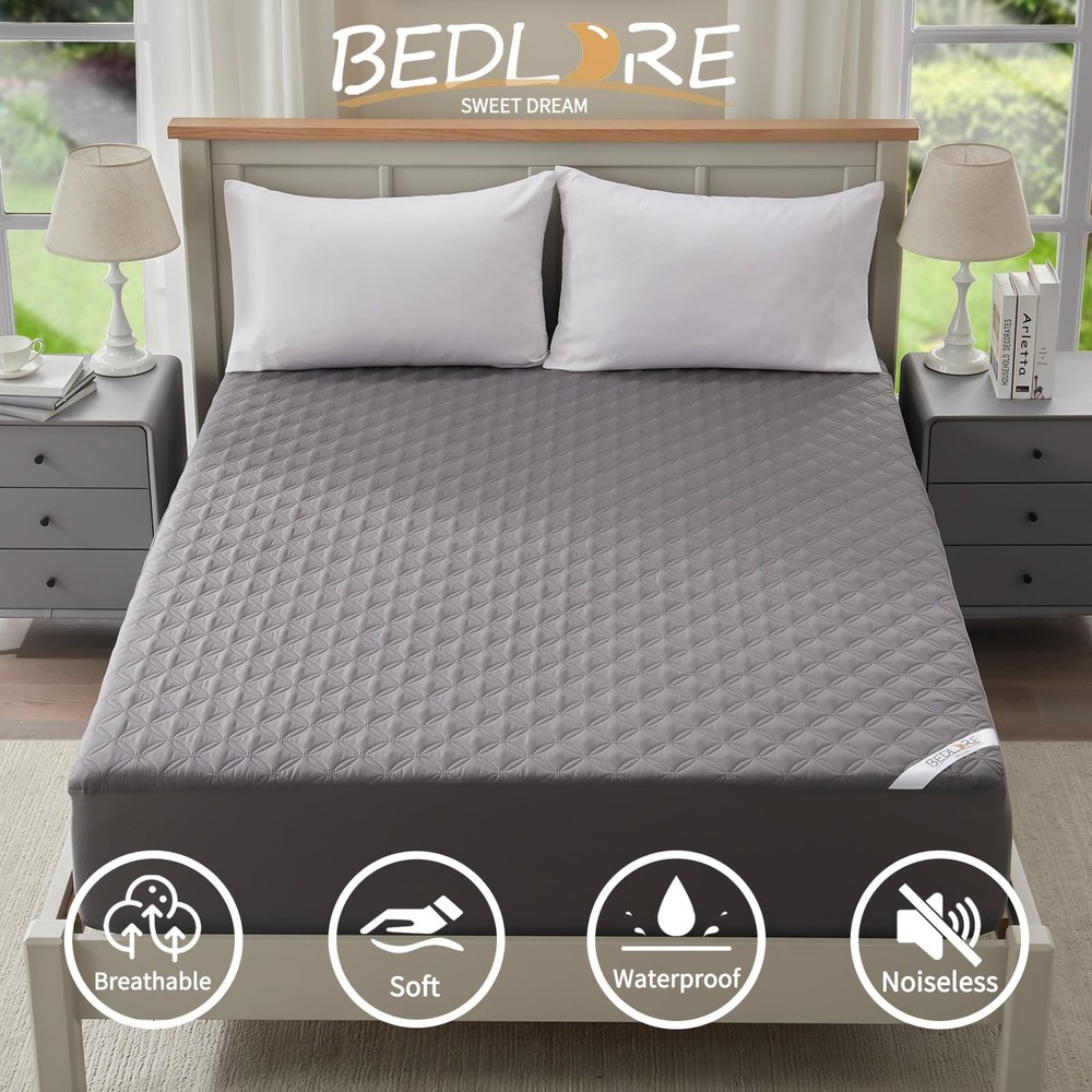 2 Pack Waterproof Mattress Protector, King Size Mattress Pad with Deep Pocket...
