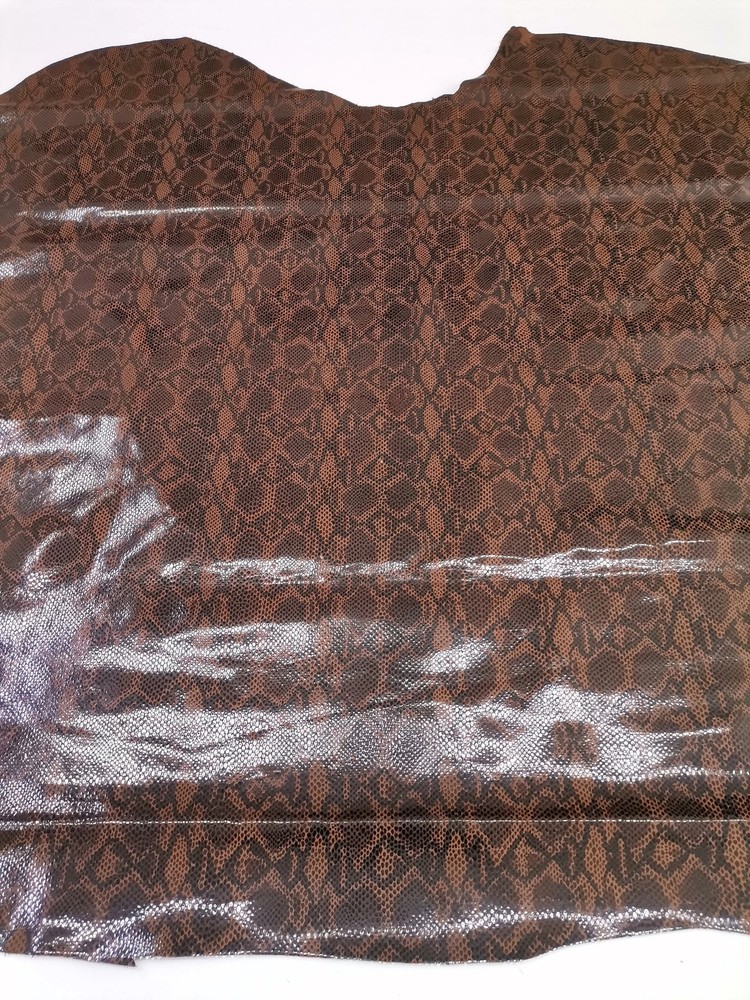 Cow suede leather snake effect, Genuine cowhide printed leather sheets, thickne