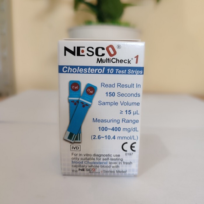 1 Box(10 Strips) NESCO MultiCheck Blood Cholesterol Test Strips