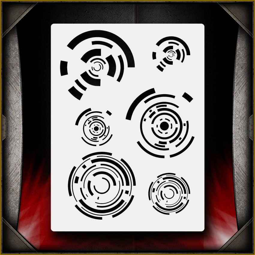 Tech Shapes 2 Airbrush Stencil Template Airsick