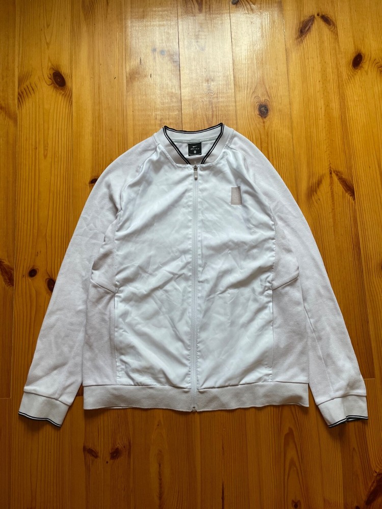 Nike Court Full Zip Jacket Pullover Dri-Fit Logo Mens White Size: M