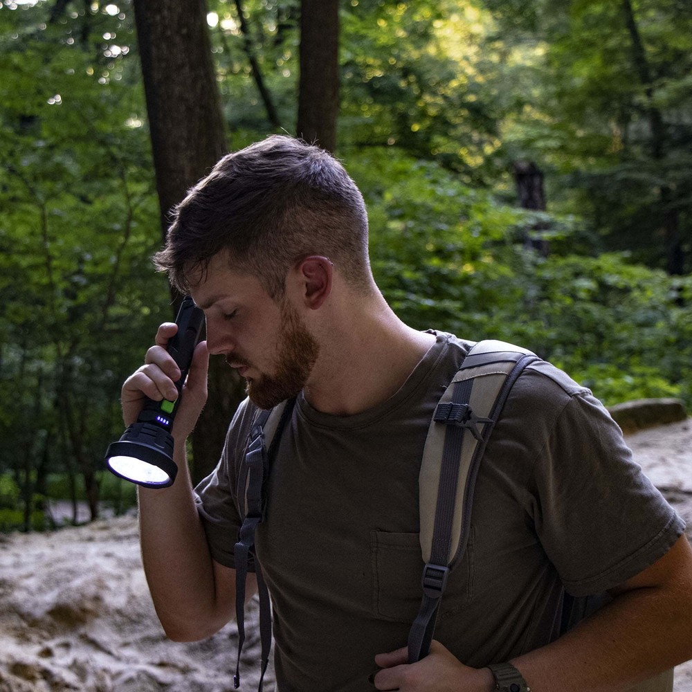 Rechargeable 1000 Lumen LED Flashlight, Battery Meter Display