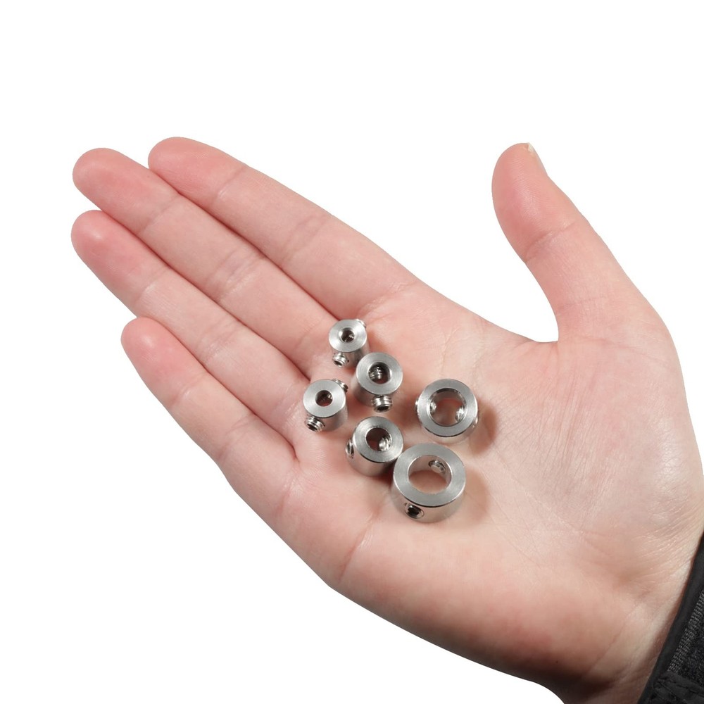 Drill Bit Depth Stop Collar Set Includes 6 Pcs 304 Stainless Steel Stop Bit C...