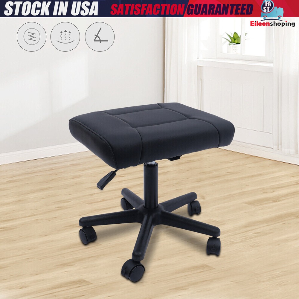 Office Foot Stool with Wheels, Height Adjustable Rolling Leg Rest Adjustable