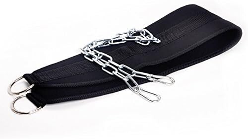 Pull-up Belt Weighted Dip Belt with Chain Weightlifting Back Double D-ring