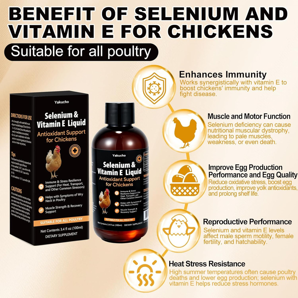 E+S Poultry Vitality Formula | Selenium for Chickens and All Poultry | Nutrient
