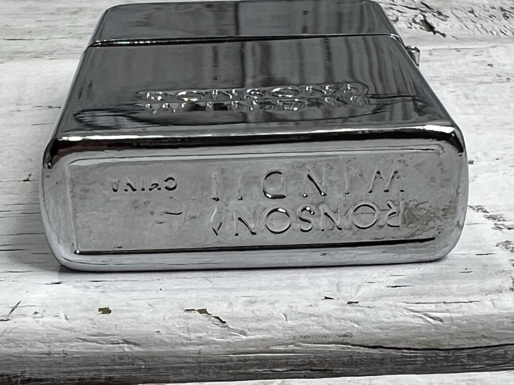 Ronson Wind II Shiny Chrome Windproof Lighter Sparks AS-IS Used Untested Scratch