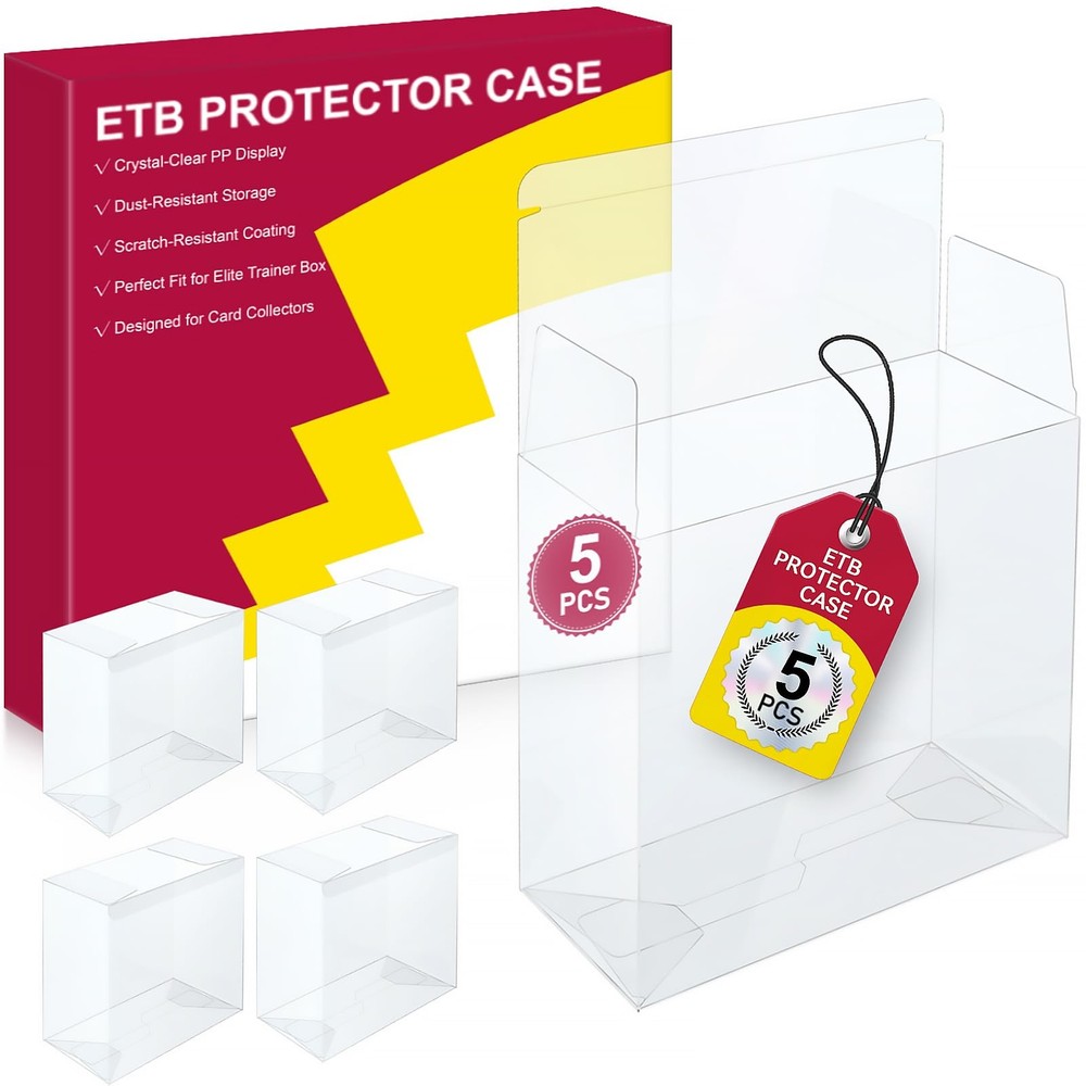 【5 Pcs】 PKMN ETB Protector Case, Elite Trainer Box Protector, ETB Box Plastic...