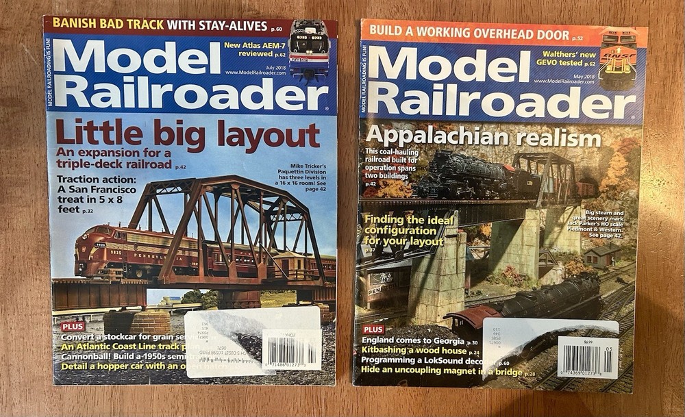 Model Railroader Magazine May & July 2018