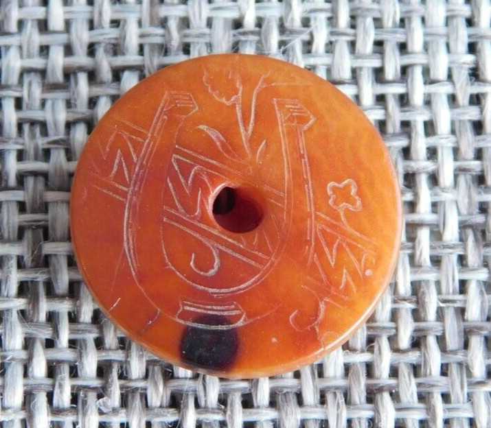 Antique Vtg  Horn  Button  Aprx: 3/4" #618-B