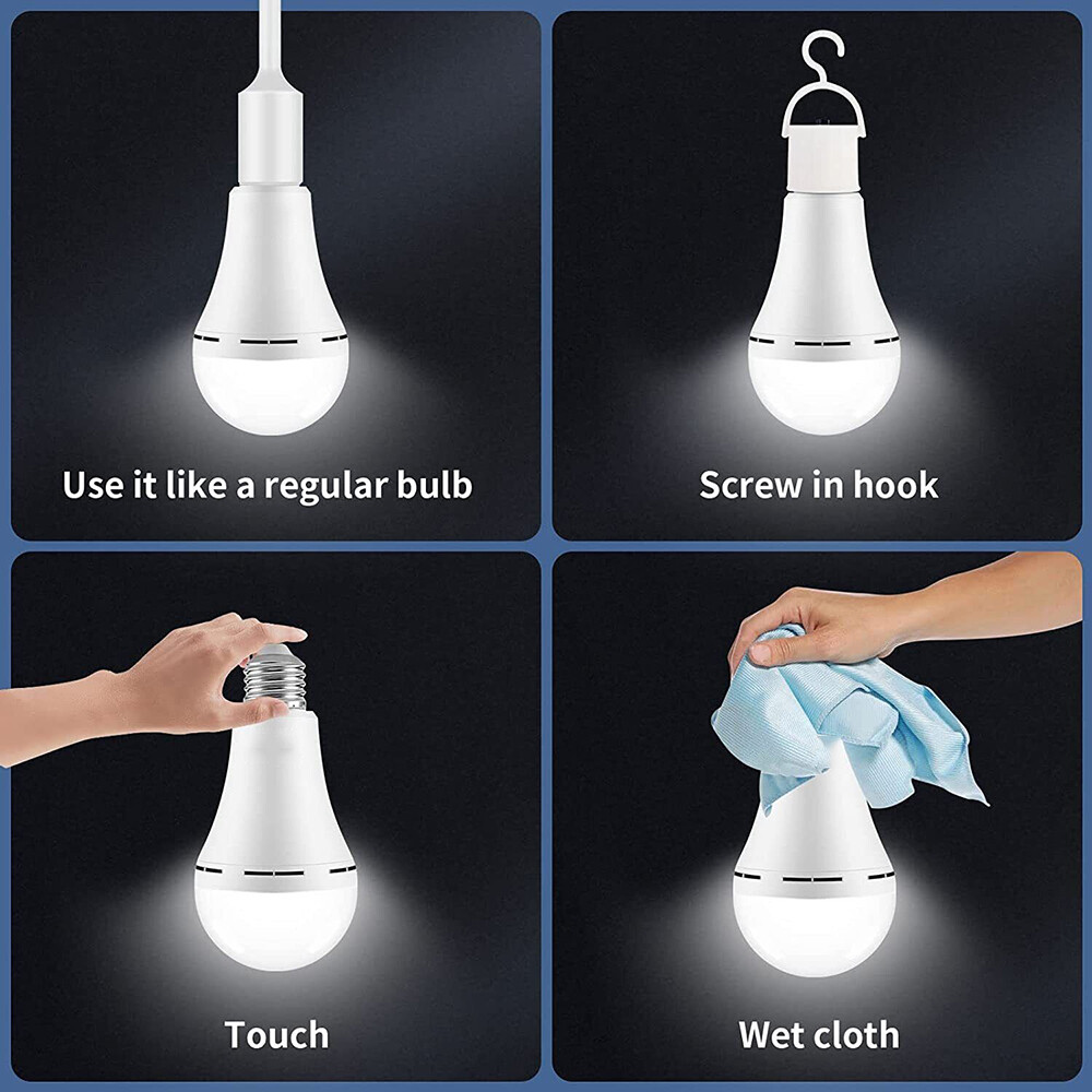 8-20Pack Rechargeable Emergency Light Bulb 60W Equivalent 1200mAh Battery Backup