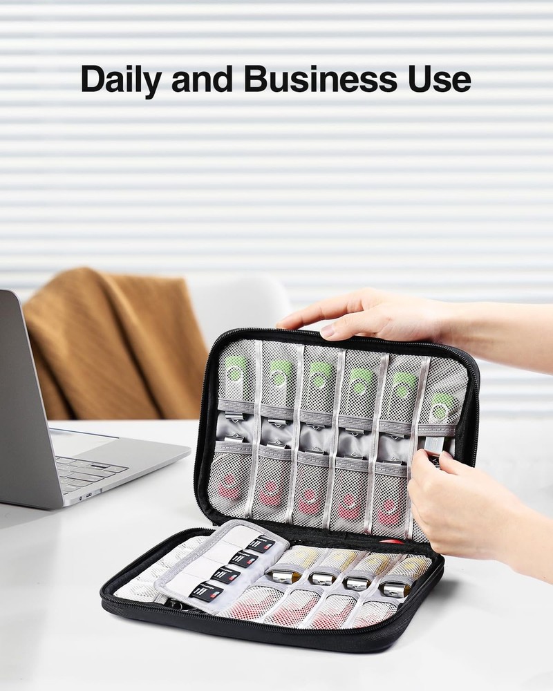 Luxtude USB Flash Drive Case with Labels, Portable USB Case Organizer, Flash ...