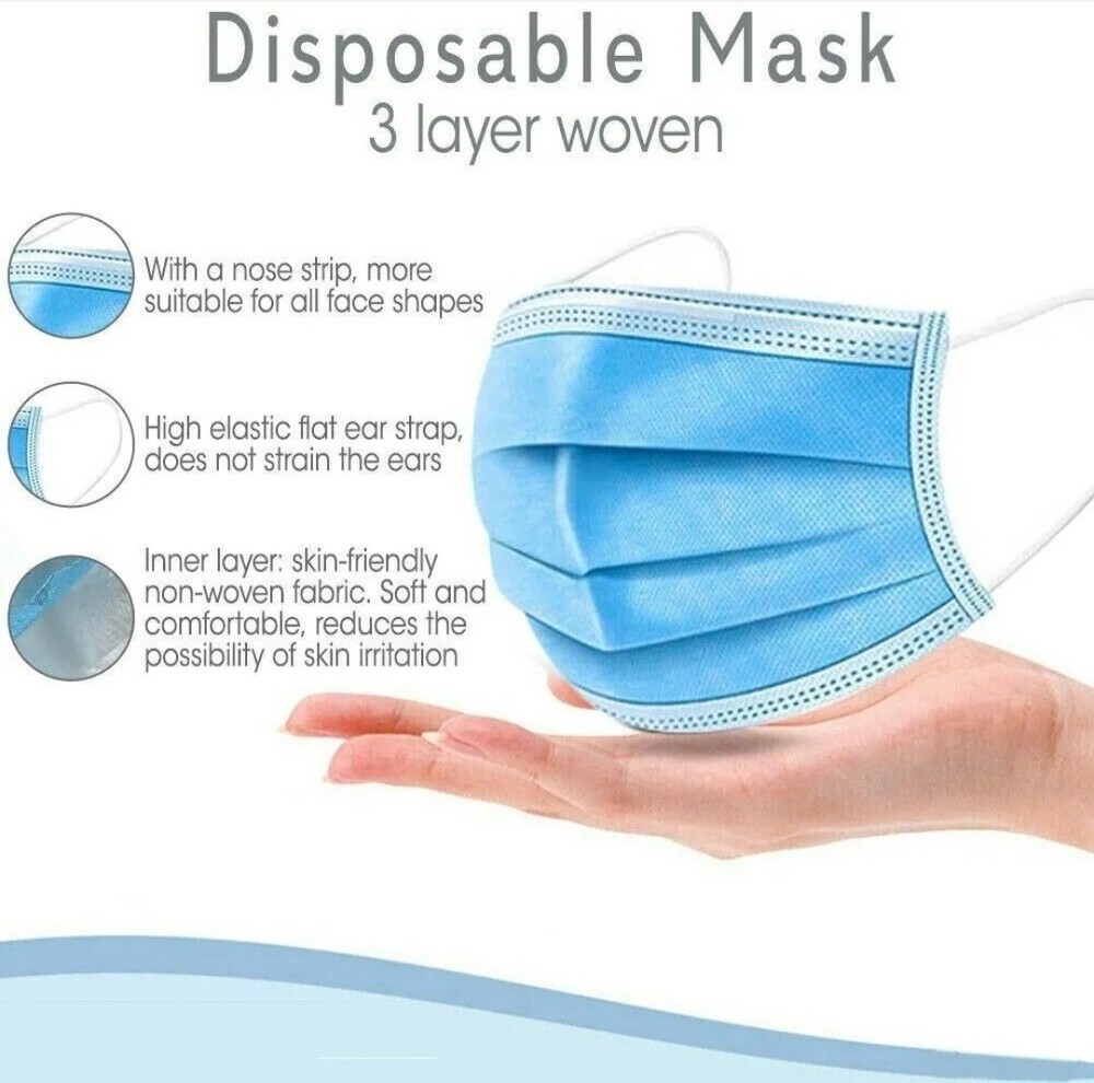 Disposable 3-layer masks (100 pcs)