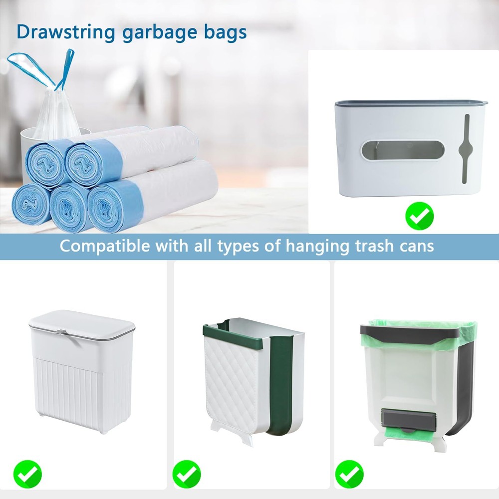 Garbage Bags Small Drawstring Bin Bags 12l 45x50cm 75 Pcs regular Bagged