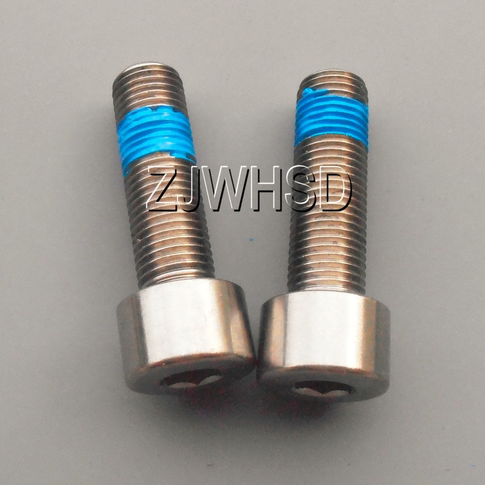 2pcs M9 x 30 Ti Titanium Screw Bolt Allen hex Socket Cap Head with ThreadLocker