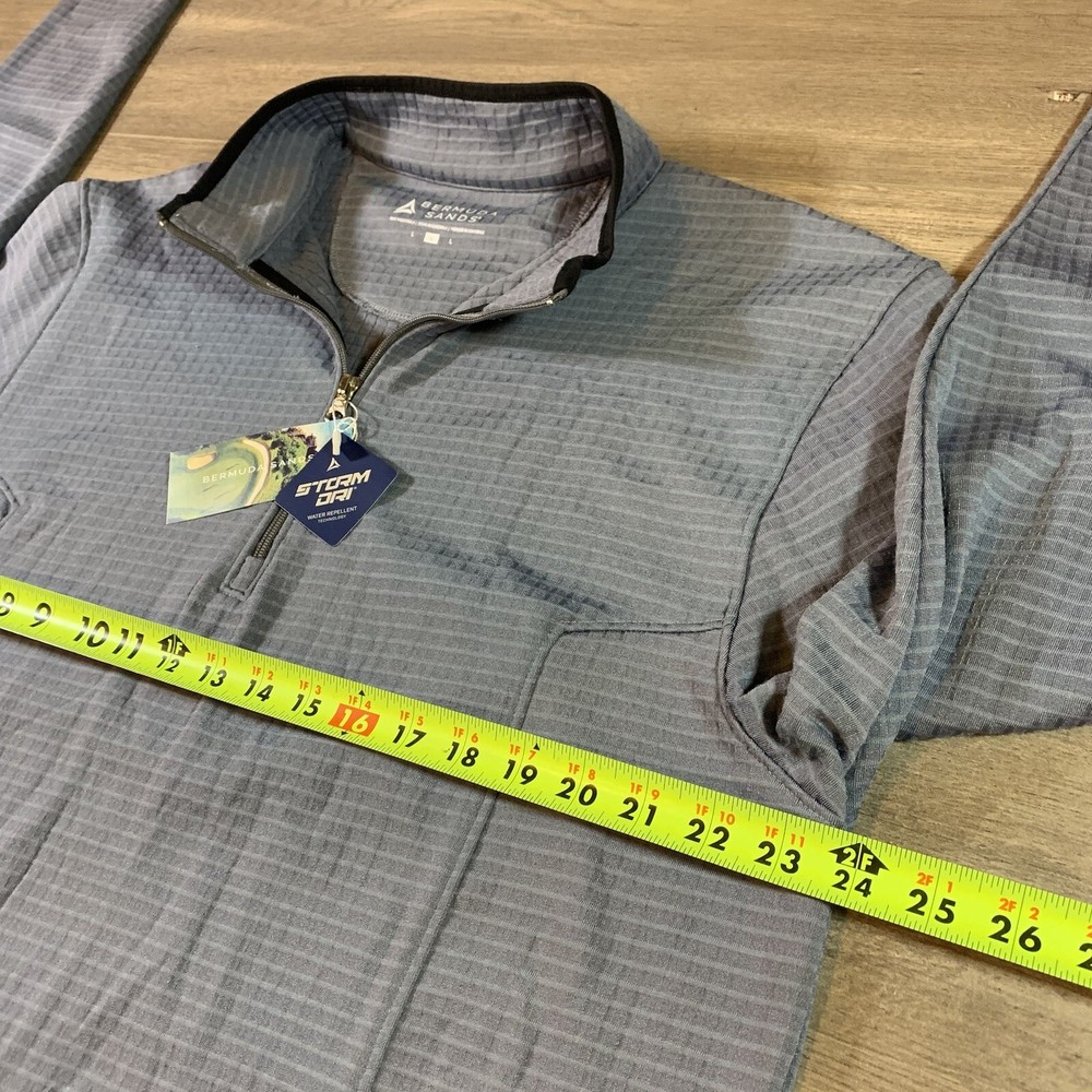 New Bermuda Sands Storm Dri 1/4 Zip Golf Pullover Jacket Gray Men’s Large