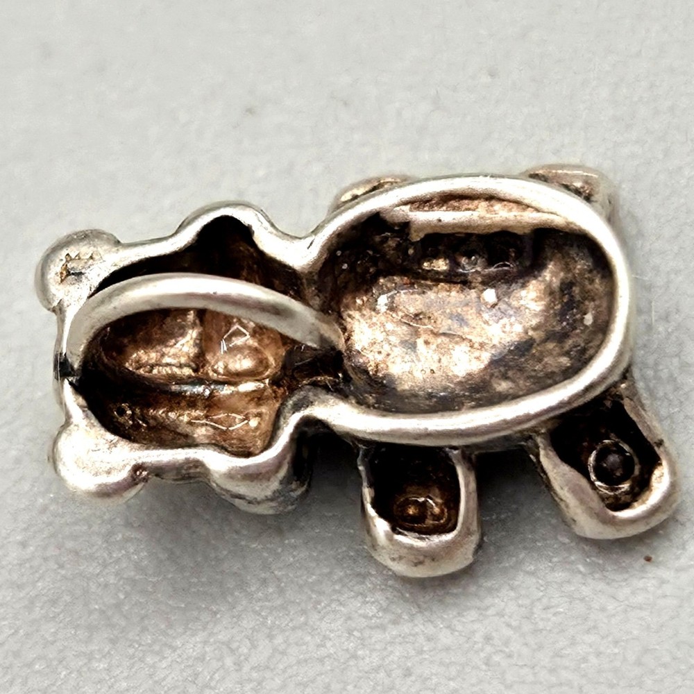 Sterling Silver Teddy Bear Charm Pendant With Loop Tiny Marked STER 925