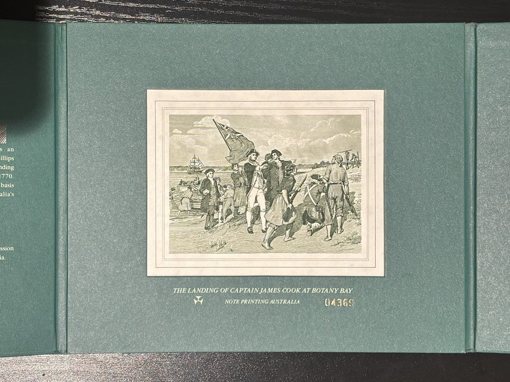 1990 ~ Vignette Folder ~ Landing Captain James Cook ~ Botany Bay