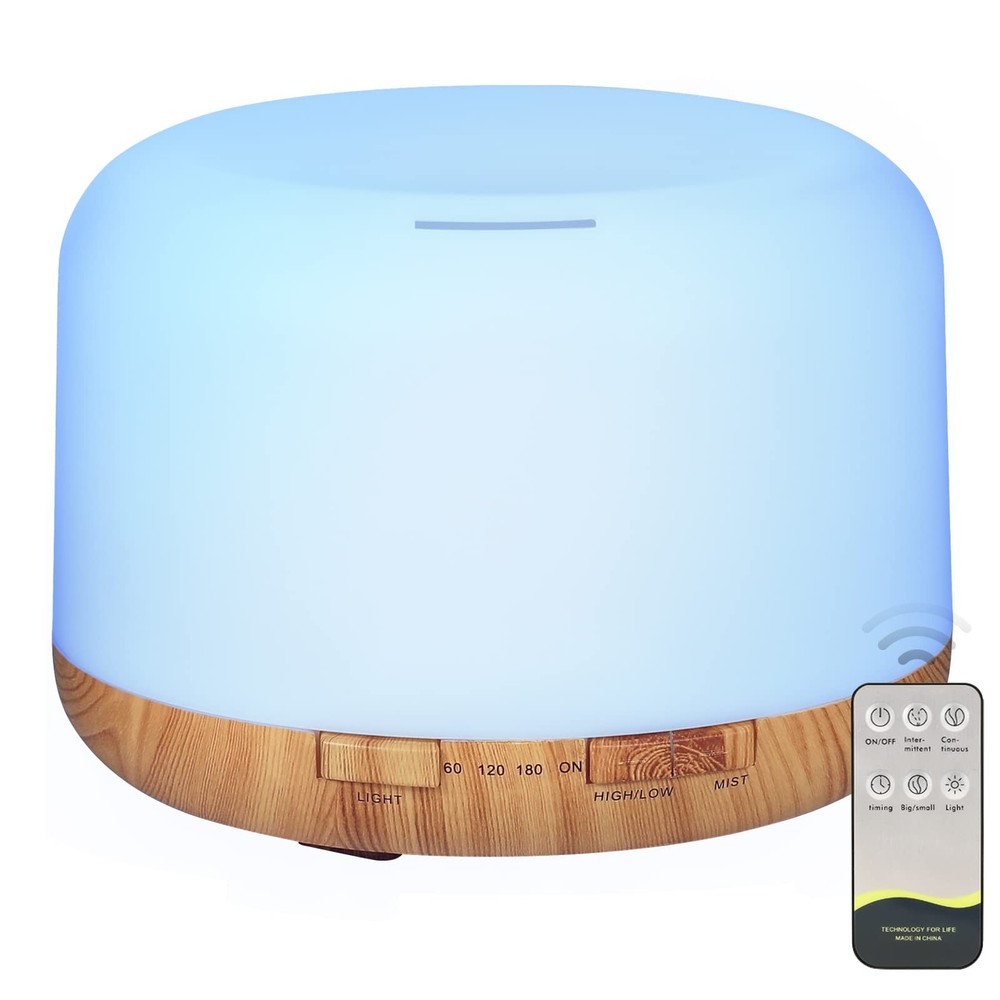 Oil Diffuser, 500ml Essential Diffusers with 2 Mist Log Color-no Oils