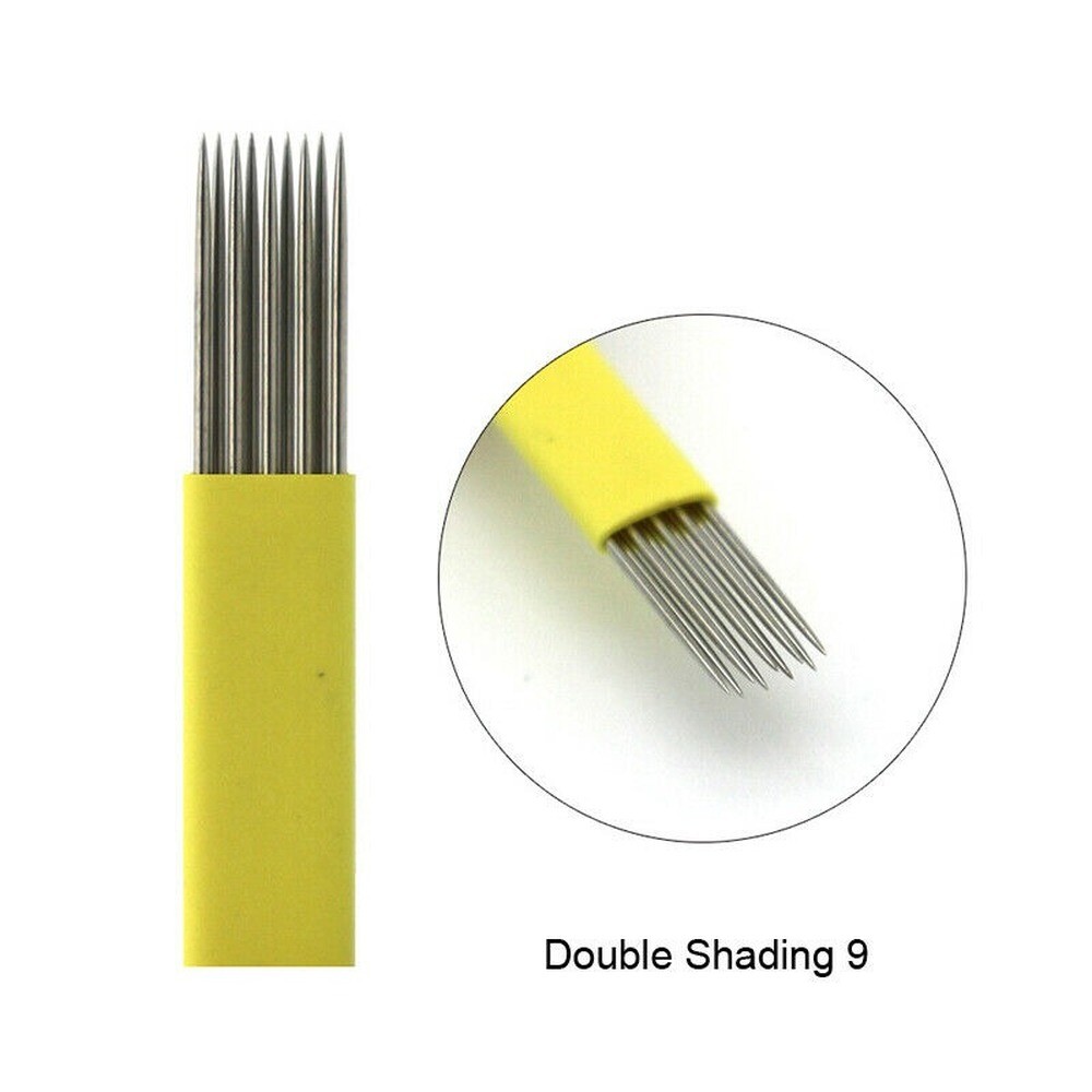 Double Rows Microblading 9 Pin Needles Permanent Makeup Manual Eyebrow 9F Blades
