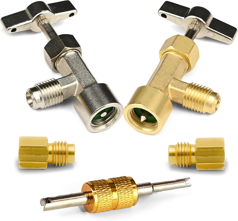 R134A Self-Sealing Single Puncture Can Taps with Valve Core Removal Tool and