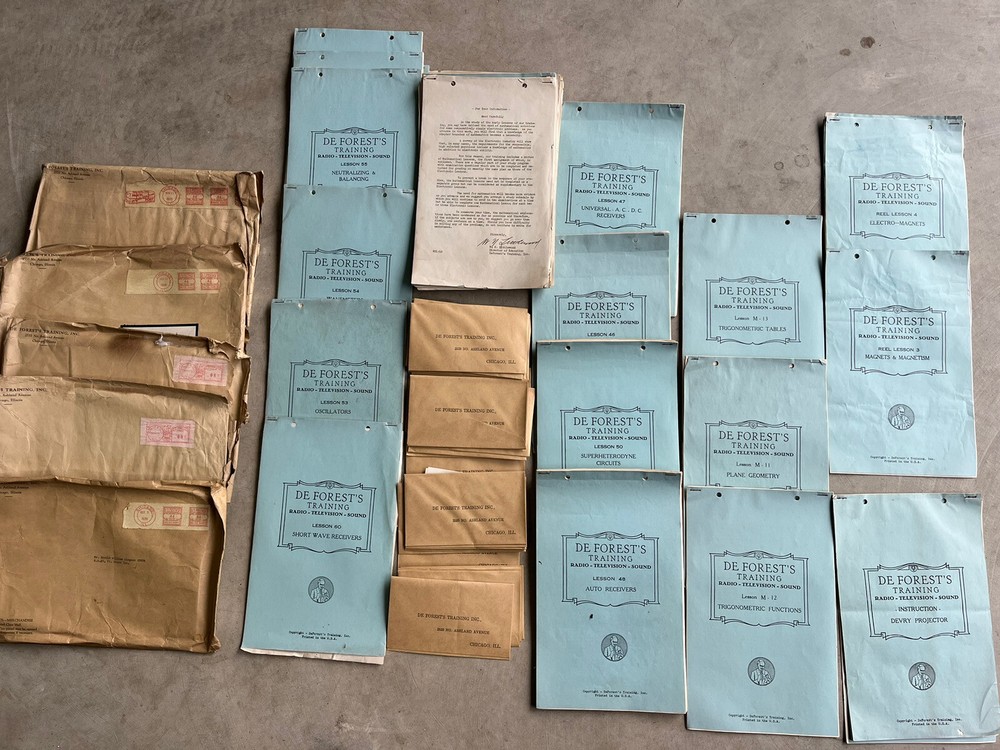 DeForest’s Training Radio Television Sound Work Packets And Original Mailing Pkg