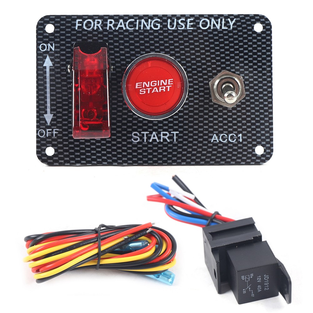 3-stage Ignition Accessory Engine Start Push Button Switch Panel 12V Race Car US