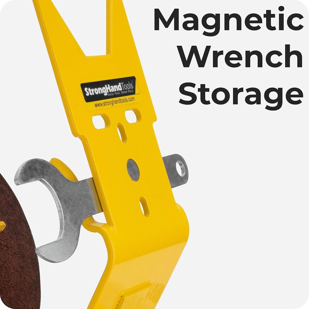 Compact Magnetic Power Grinder Rest - Includes Wrench & Cable Storage Solutions