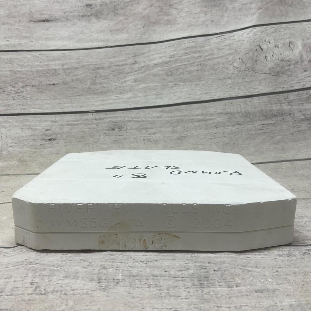 2004 Riverview Ceramic Casting Mold Round Slate 8" #1008